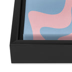 Retro Liquid Swirl Abstract 2 in Pastel Pink and Light Blue Framed Canvas Print Gallery Image 3