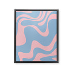 Retro Liquid Swirl Abstract 2 in Pastel Pink and Light Blue Framed Canvas Print Gallery Image 8