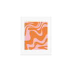 Retro Liquid Swirl Abstract 2 in Pastel Pink and Light Orange Art Print Gallery Image 1