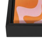 Retro Liquid Swirl Abstract 2 in Pastel Pink and Light Orange Framed Canvas Print Gallery Image 3