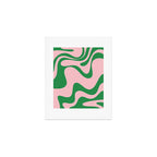 Retro Liquid Swirl Abstract 2 in Pink and Green Art Print Gallery Image 1