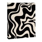 Retro Liquid Swirl Abstract in Black and Almond Cream 2 Canvas Print Gallery Image 6