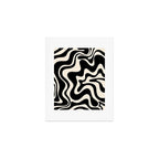 Retro Liquid Swirl Abstract in Black and Almond Cream 2 Art Print Gallery Image 1