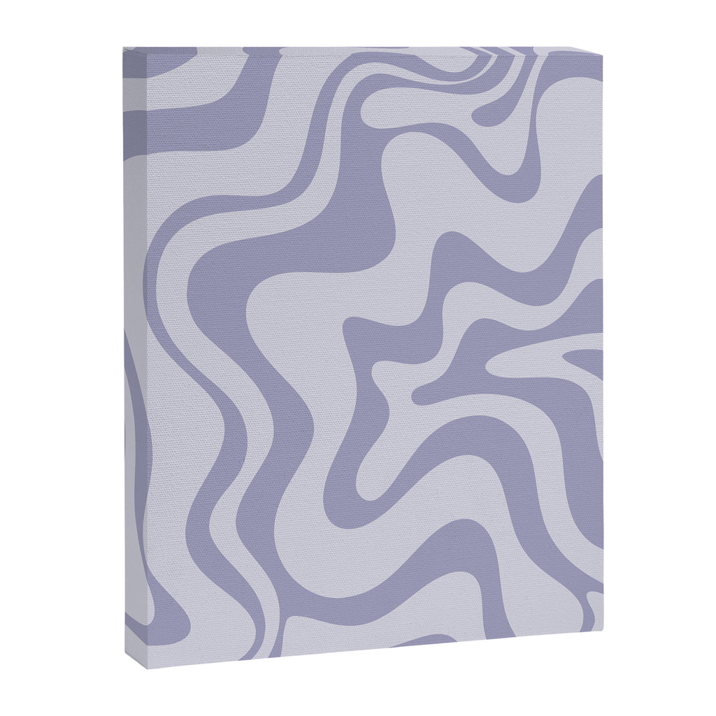 Retro Liquid Swirl Abstract in Double Light Purple Canvas Print Gallery Image 8