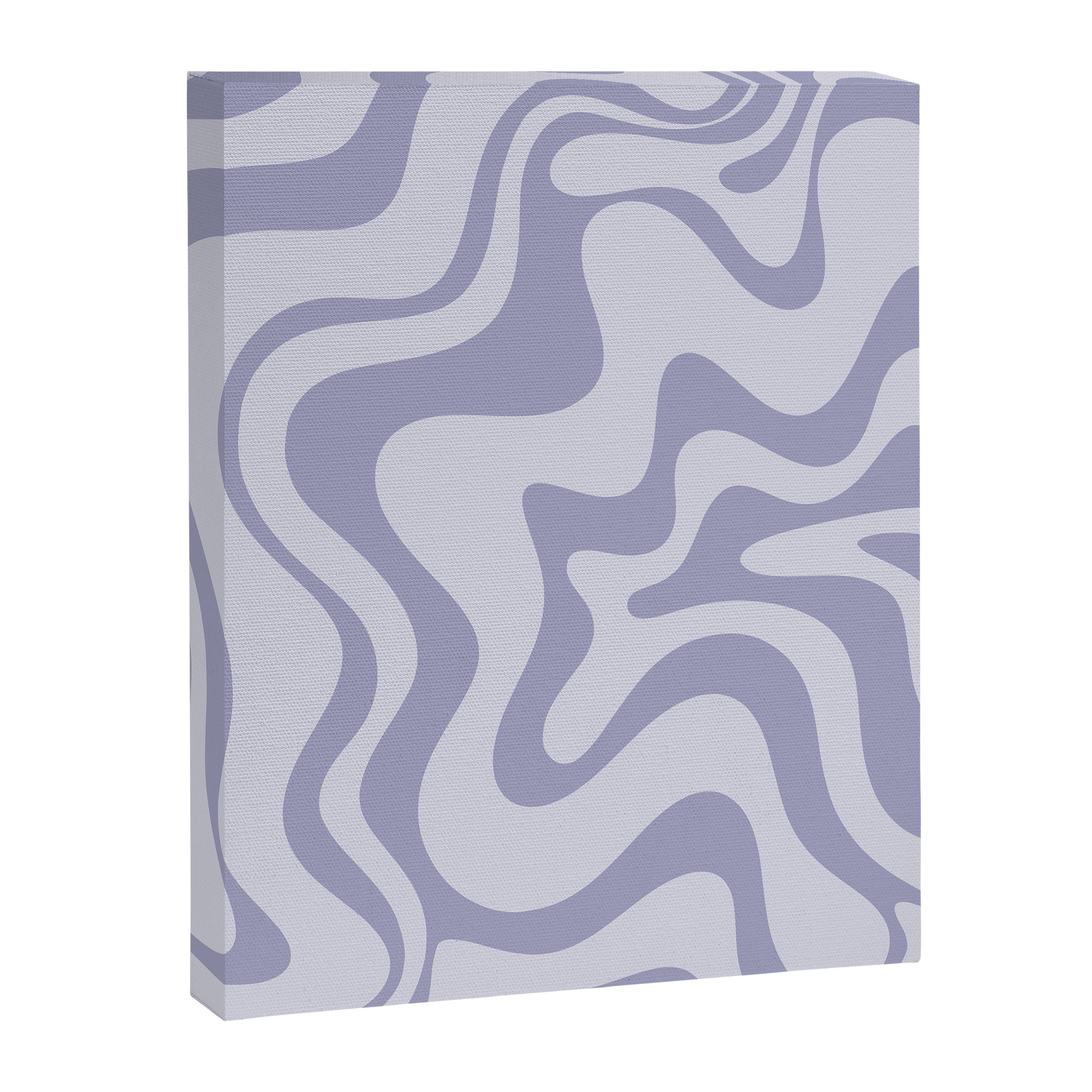 Retro Liquid Swirl Abstract in Double Light Purple Canvas Print Gallery Image 8