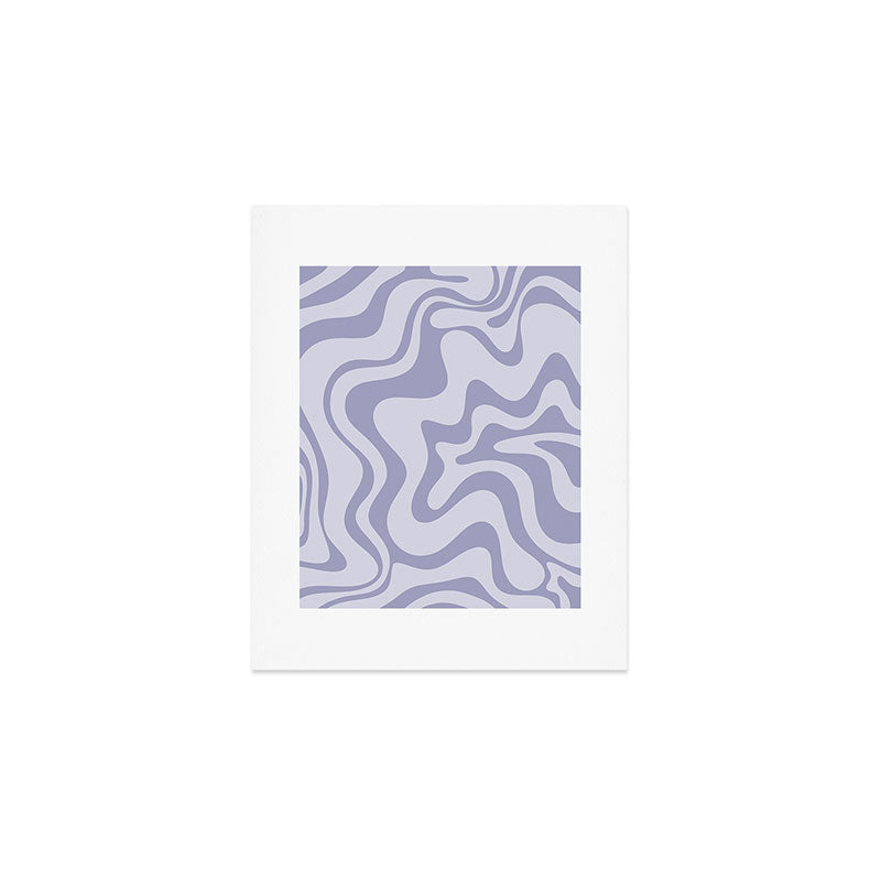 Retro Liquid Swirl Abstract in Double Light Purple Art Print Gallery Image 1