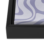 Retro Liquid Swirl Abstract in Double Light Purple Framed Canvas Print Gallery Image 3