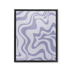 Retro Liquid Swirl Abstract in Double Light Purple Framed Canvas Print Gallery Image 8