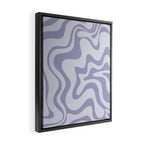 Retro Liquid Swirl Abstract in Double Light Purple Framed Canvas Print Gallery Image 2