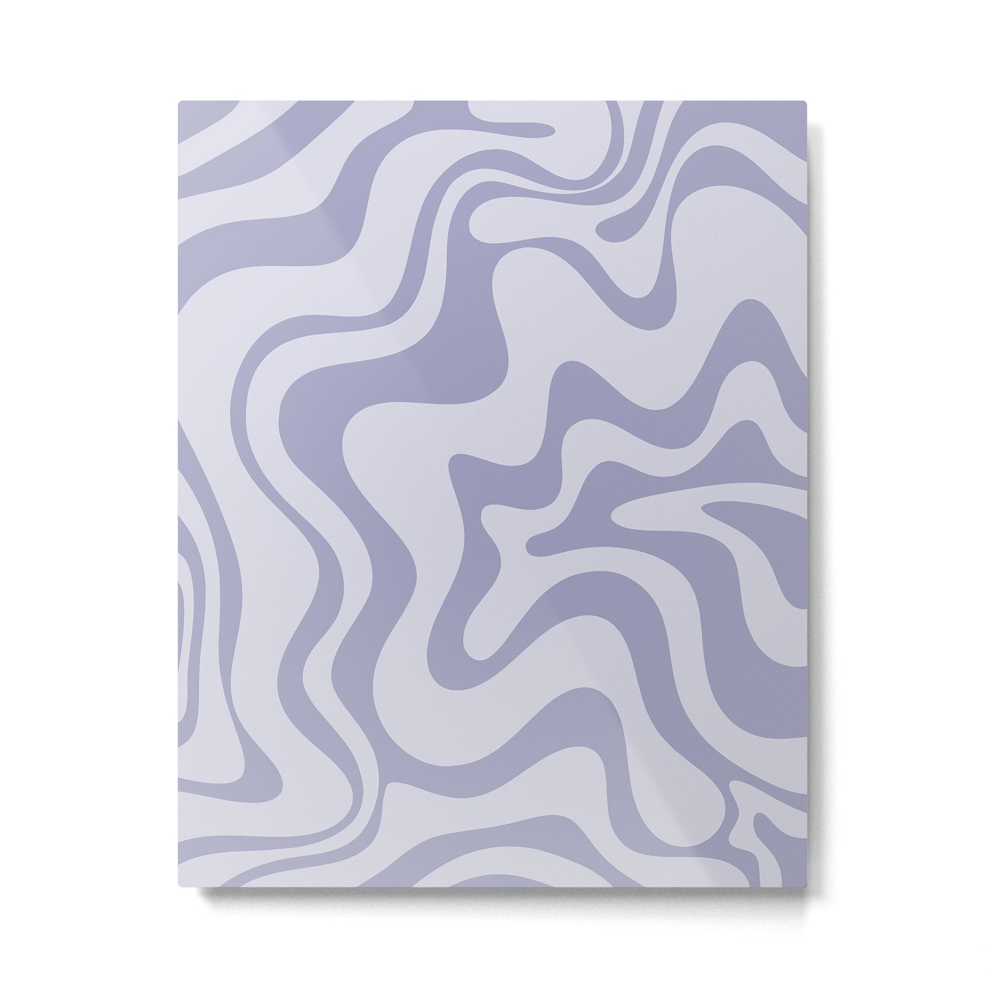Retro Liquid Swirl Abstract in Double Light Purple Metal Print Gallery Image 6