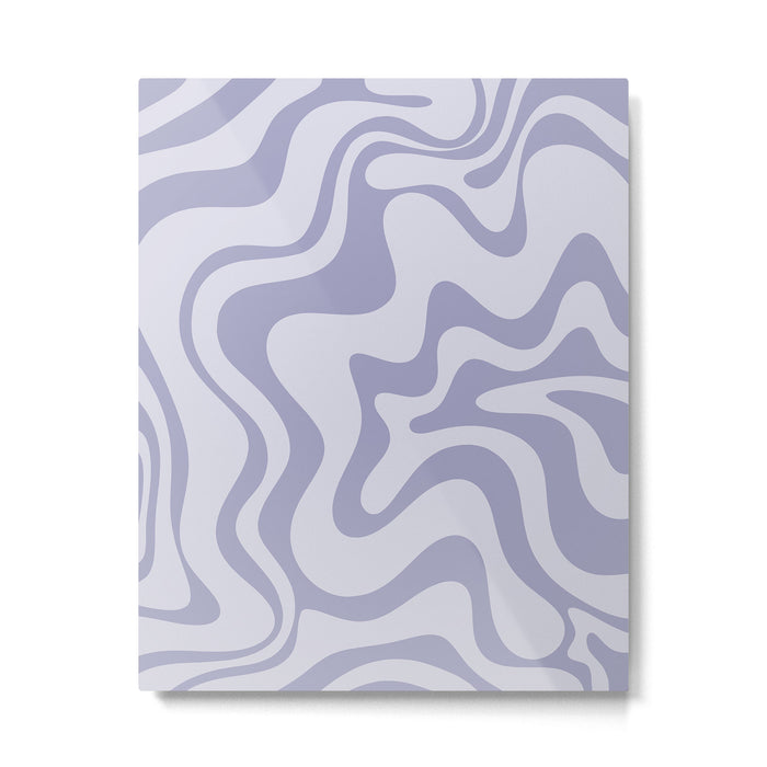 Retro Liquid Swirl Abstract in Double Light Purple Metal Print Gallery Image 1