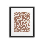 Retro Liquid Swirl Abstract Inspired by PANTONE 17 1230 Color of the Year Mocha Mousse Framed Art Print Gallery Image 5