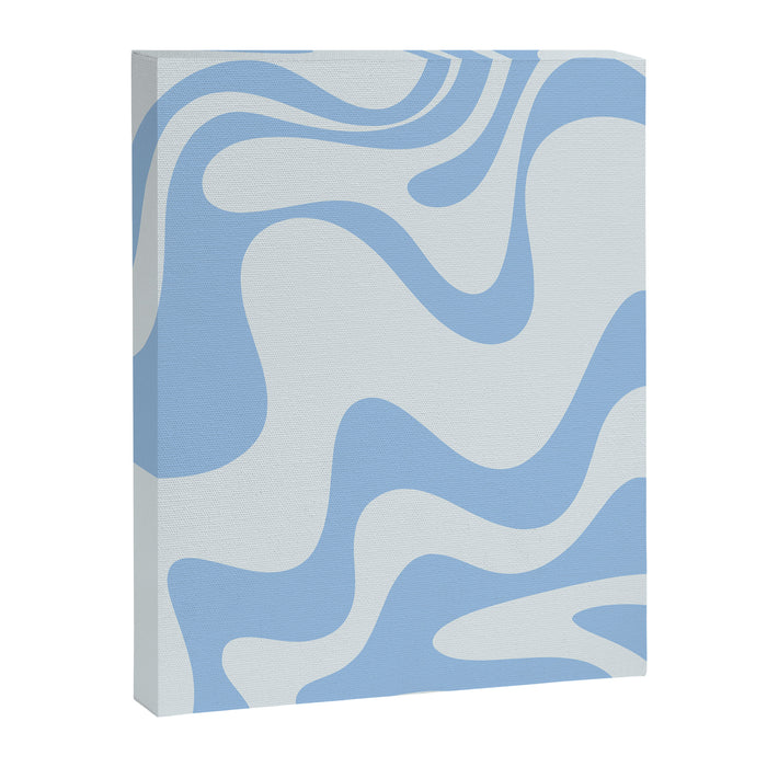 Retro Liquid Swirl Abstract Pattern 3 in Powder Blue Canvas Print Gallery Image 1