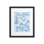 Retro Liquid Swirl Abstract Pattern 3 in Powder Blue Framed Art Print Gallery Image 5
