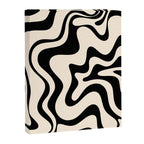 Retro Liquid Swirl Abstract Pattern Black and Almond Cream Canvas Print Gallery Image 6