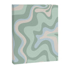 Retro Liquid Swirl Abstract Pattern Celadon Mint Green Baby Blue Beige  Canvas Print Gallery Image 6