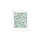 Retro Liquid Swirl Abstract Pattern Celadon Mint Green Baby Blue Beige  Art Print Gallery Image 1