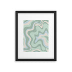 Retro Liquid Swirl Abstract Pattern Celadon Mint Green Baby Blue Beige  Framed Art Print Gallery Image 5