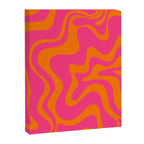 Retro Liquid Swirl Abstract Pattern Hot Pink & Orange Canvas Print Gallery Image 6