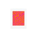 Retro Liquid Swirl Abstract Pattern Hot Pink & Orange Art Print Gallery Image 1