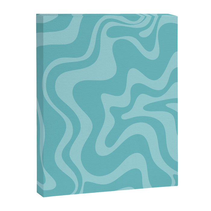 Retro Liquid Swirl Abstract Pattern in Aqua Teal Canvas Print Gallery Image 1