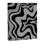 Retro Liquid Swirl Abstract Pattern in Black and Gray Canvas Print Gallery Image 6