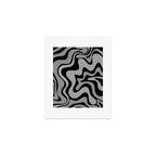 Retro Liquid Swirl Abstract Pattern in Black and Gray Art Print Gallery Image 1
