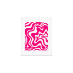 Retro Liquid Swirl Abstract Pattern in Bright Hot Pink Art Print Gallery Image 1