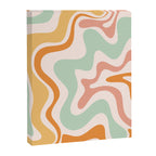 Retro Liquid Swirl Abstract Pattern in Celadon Orange Canvas Print Gallery Image 6
