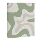 Retro Liquid Swirl Abstract Pattern in Cream, Sage, Beige Canvas Print Gallery Image 8