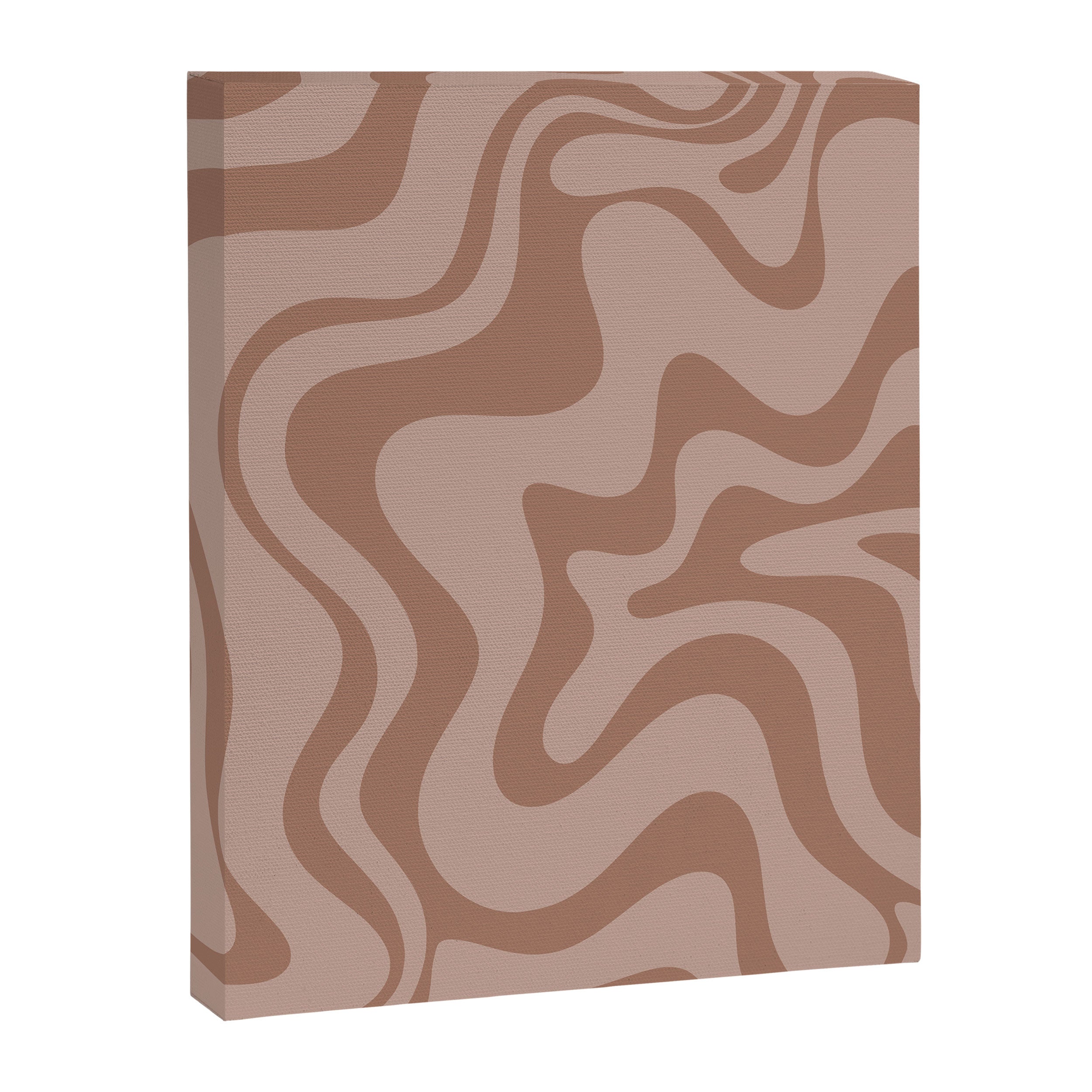 Retro Liquid Swirl Abstract Pattern in Double Mocha Canvas Print Gallery Image 6