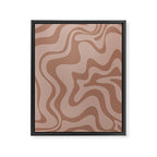 Retro Liquid Swirl Abstract Pattern in Double Mocha Framed Canvas Print Gallery Image 6