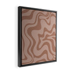 Retro Liquid Swirl Abstract Pattern in Double Mocha Framed Canvas Print Gallery Image 2