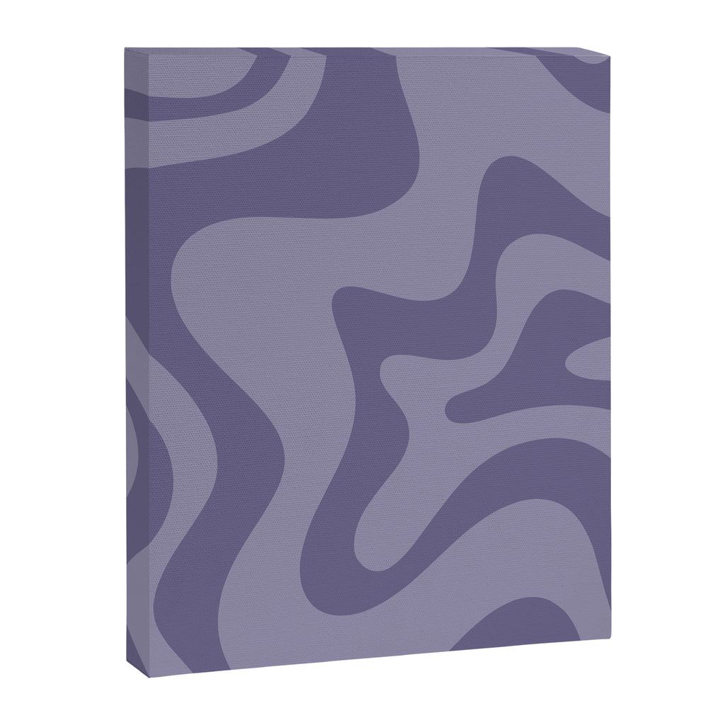 Retro Liquid Swirl Abstract Pattern in Double Purple Canvas Print Gallery Image 8