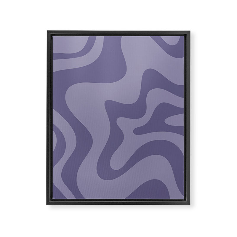 Retro Liquid Swirl Abstract Pattern in Double Purple Framed Canvas Print Gallery Image 8