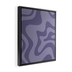 Retro Liquid Swirl Abstract Pattern in Double Purple Framed Canvas Print Gallery Image 2