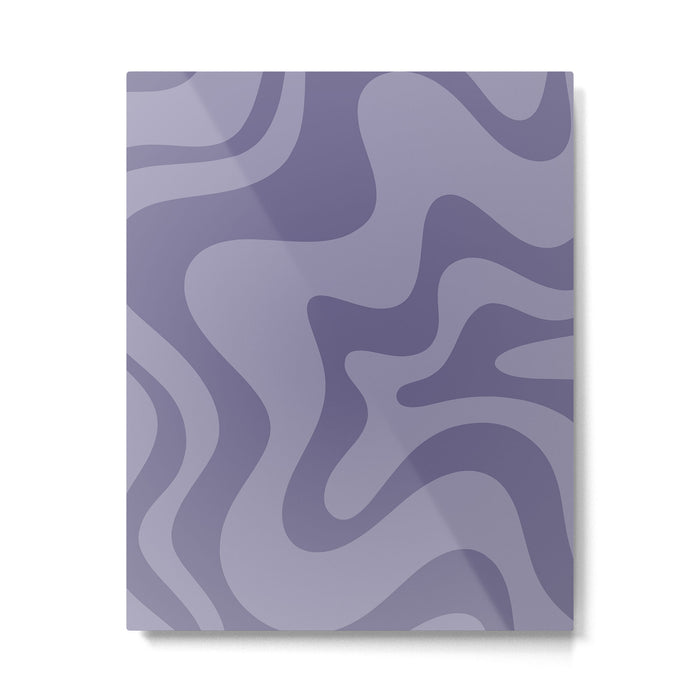 Retro Liquid Swirl Abstract Pattern in Double Purple Metal Print Gallery Image 1