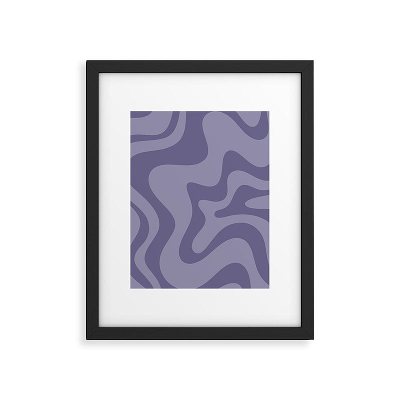 Retro Liquid Swirl Abstract Pattern in Double Purple Framed Art Print Gallery Image 6