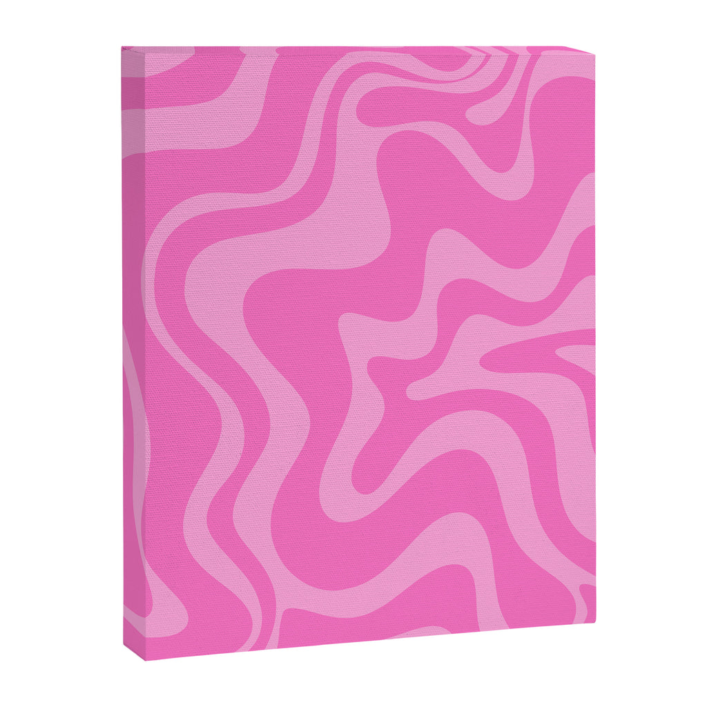 Retro Liquid Swirl Abstract Pattern in Double Y2K Pink Canvas Print Gallery Image 6