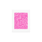 Retro Liquid Swirl Abstract Pattern in Double Y2K Pink Art Print Gallery Image 1