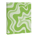 Retro Liquid Swirl Abstract Pattern in Light Lime Green Canvas Print Gallery Image 6