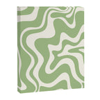 Retro Liquid Swirl Abstract Pattern in Light Sage Green and Cream Canvas Print Gallery Image 6