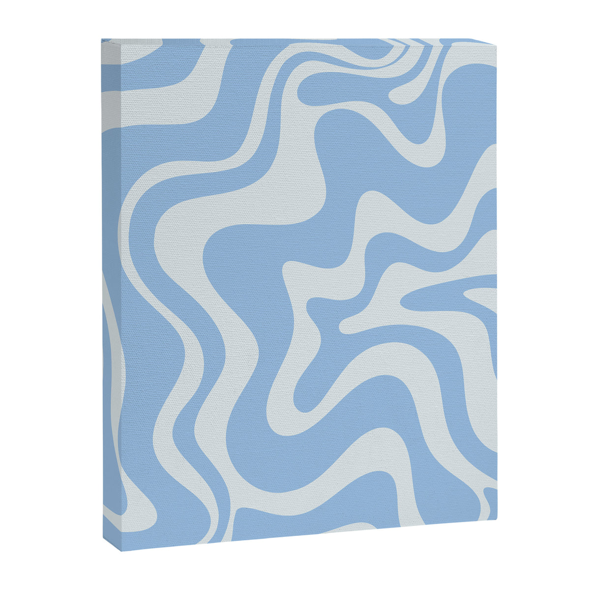 Retro Liquid Swirl Abstract Pattern in Powder Blue Canvas Print Gallery Image 6