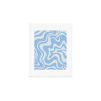 Retro Liquid Swirl Abstract Pattern in Powder Blue Art Print Gallery Image 1