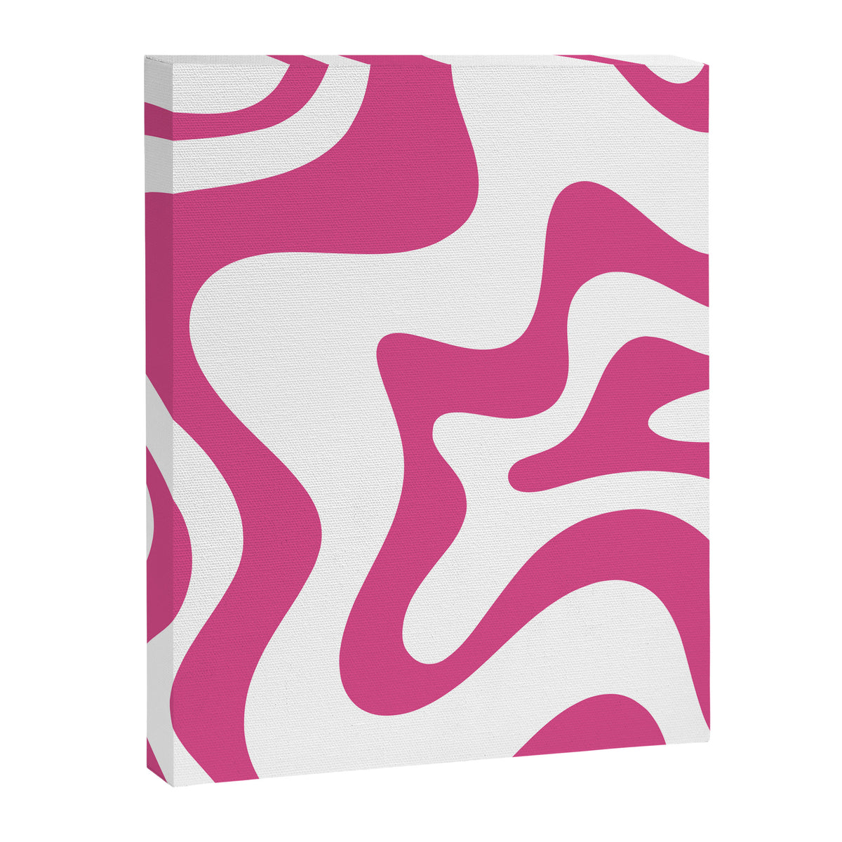 Retro Liquid Swirl Abstract Pattern in Preppy Hot Pink Canvas Print Gallery Image 8