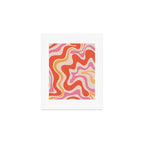 Retro Liquid Swirl Abstract Pattern in Retro Pink and Orange Art Print Gallery Image 1