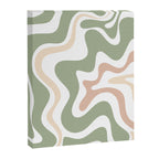 Retro Liquid Swirl Abstract Pattern in Sage, Blush-Cream, and White Canvas Print Gallery Image 6