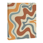 Retro Liquid Swirl Abstract Pattern in Slate Blue Orange Rust Canvas Print Gallery Image 6