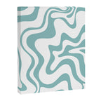 Retro Liquid Swirl Abstract Pattern in Soft Light Teal Blue and White Canvas Print Gallery Image 6