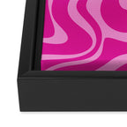 Retro Liquid Swirl Abstract Pattern in Y2K Deep Pinks Framed Canvas Print Gallery Image 3